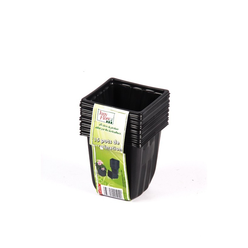 20 godets noirs carrés - 7 x 7 cm 20 godets noirs carrés - 7 x 7 cm