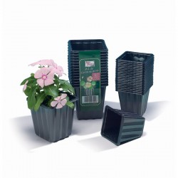 Lot de 20 godets noirs carrés 9 x9 cm