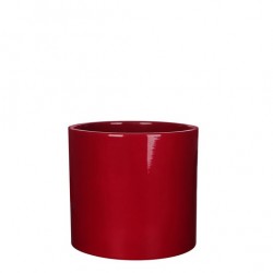 Pot rond Era rouge - ø13,5cm H12,5cm