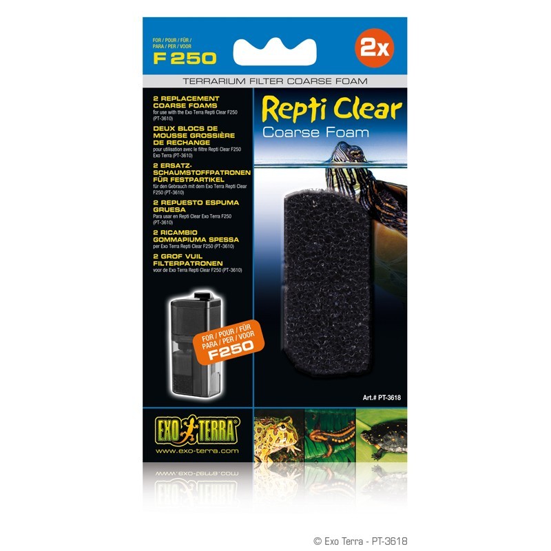 Blocs de mousse grossière X2 pour filtre Repti Clear F250 - Exo Terra Blocs de mousse grossière X2 pour filtre Repti Clear F250 - Exo Terra