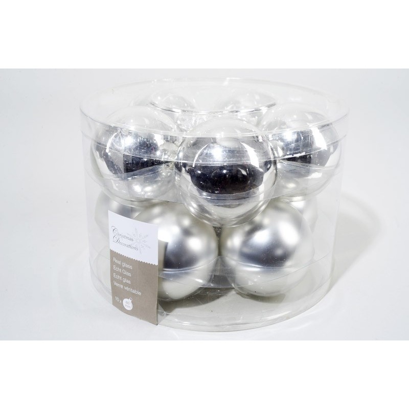 Boules de Noël argentées ø6cm - X10