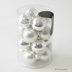 Boules de Noël argentées ø3,5cm - X16