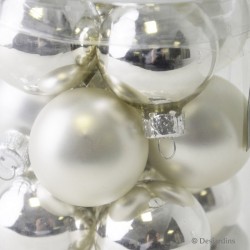 Boules de Noël argentées ø3,5cm - X16