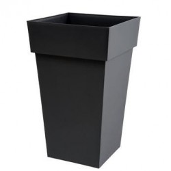 Pot Toscane carré 39x39x65cm - Gris anthracite