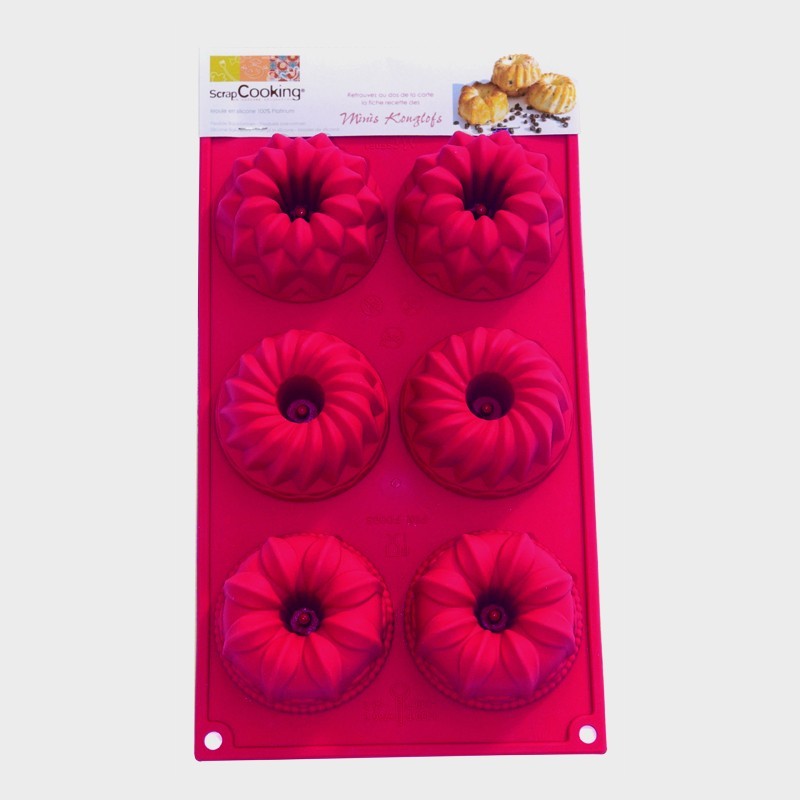 Moule en silicone - 6 kouglofs fantaisie Moule en silicone - 6 kouglofs fantaisie