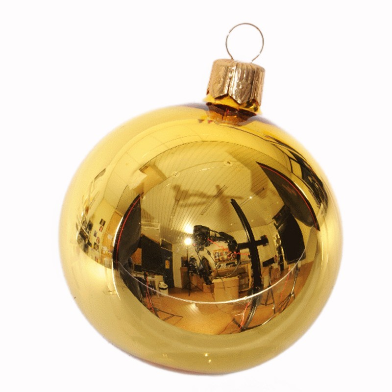 Boule de Noël uni brillant or clair - ø8cm - Desjardins.fr