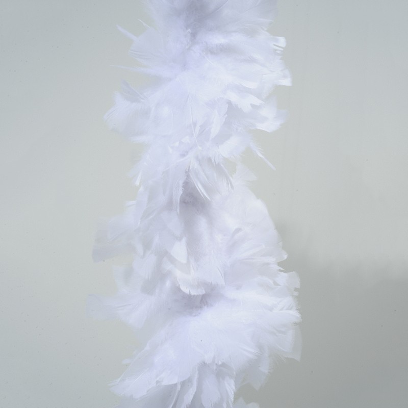 Guirlande boa plumes 12x184cm blanc - DECORIS