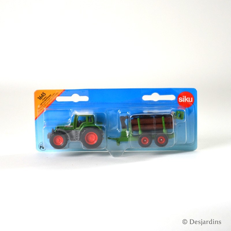 Tracteur avec remorque forestière - 1:87