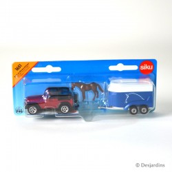 Jeep avec remorque à chevaux - 1:87