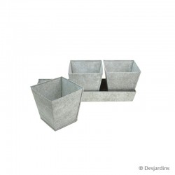 Ensemble 3 pots carrés -...