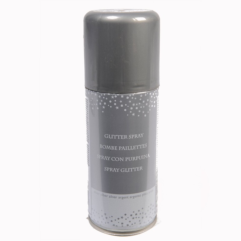 Bombe déco pailletée - 100 ml - Argent