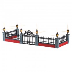 LIGHTED WROUGHT IRON FENCE...