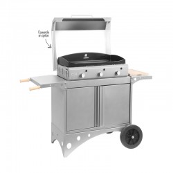 Plancha au gaz sur chariot...