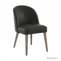 Chaise basse - marron -...