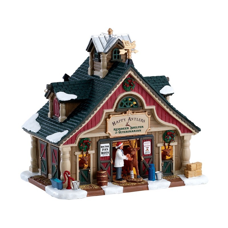 Maison "Happy Antlers Reindeer Shelter And Veterinarian" Lemax Desjardins.fr