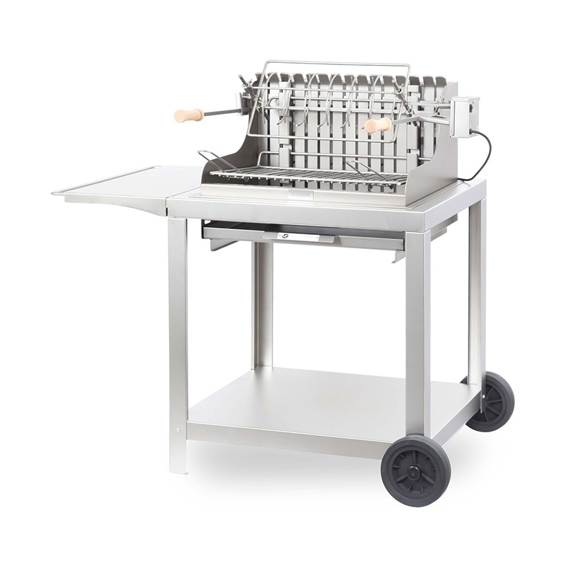Barbecue au charbon Exclusive Mendy sur chariot - Inox de la marque Le Marquier Barbecue au charbon Exclusive Mendy sur chariot - Inox de la marque Le Marquier