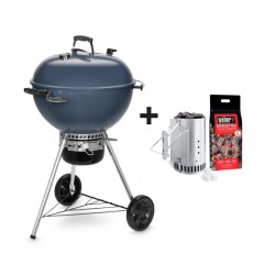 Barbecue au charbon Master-Touch GBS C-5750 Ø57 cm bleu + kit cheminée d'allumage de la marque Weber