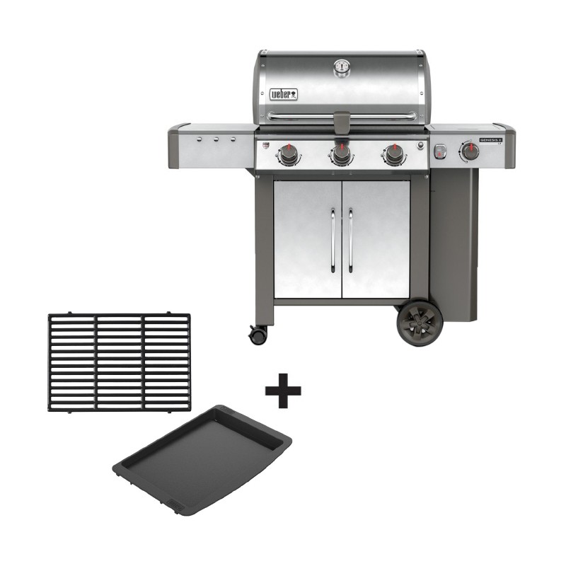 Barbecue gaz Genesis II LX S340 GBS inox + pack grille/plancha offert