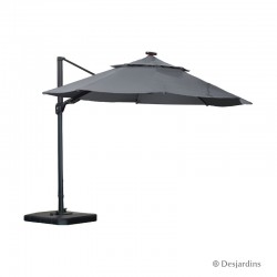 Parasol excentré à Leds Ø330 cm - Gris anthracite de la marque Desjardins