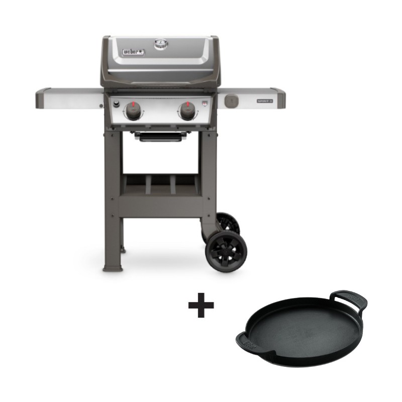 Barbecue au gaz Spirit II S-210 GBS inox + plancha offerte de la marque Weber Barbecue au gaz Spirit II S-210 GBS inox + plancha offerte de la marque Weber