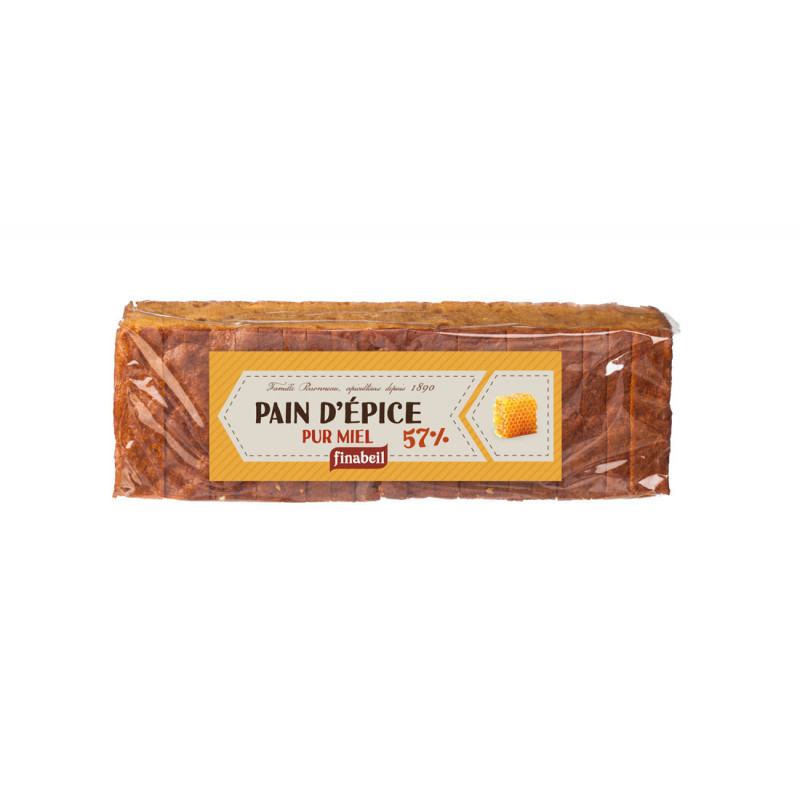 Pain d’épice tranché pur miel (57%) 300g - FINABEIL 