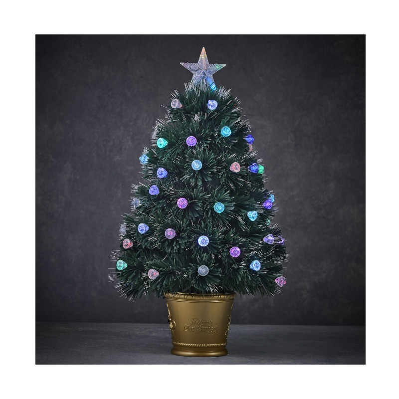 Yatirou  Sapin de Noel Lumineux 60 cm - Lumiere jaune 100 led