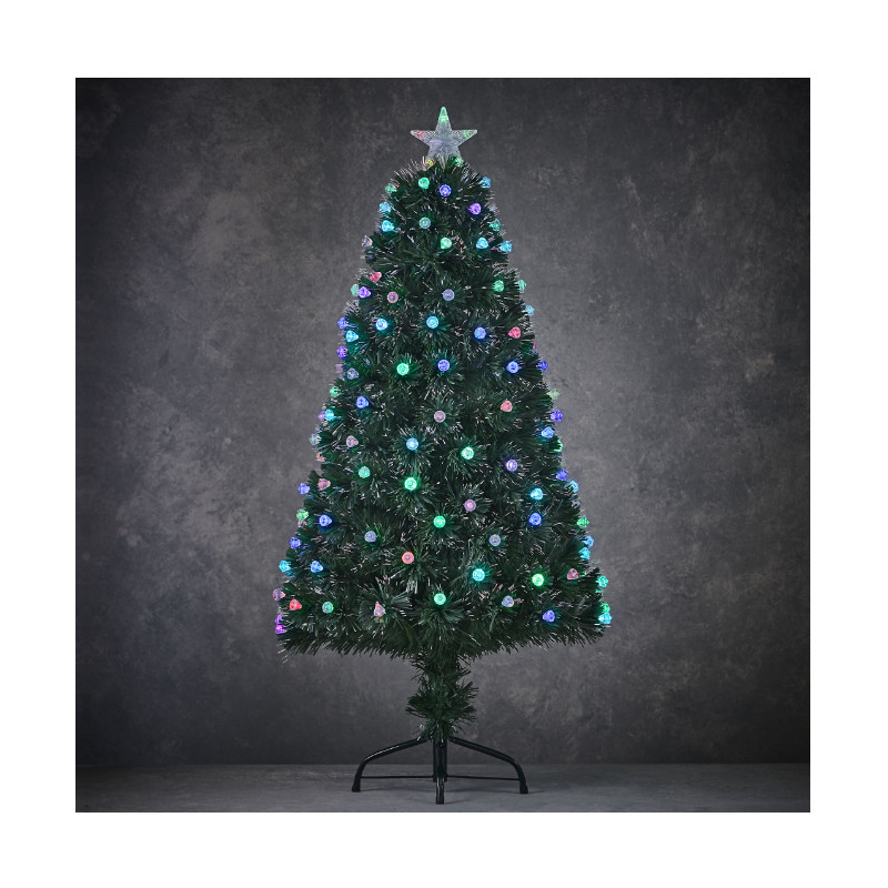 SAPIN FIBRE OPTIQUE VERT GENOVA MULTICOL. 180CM - LUCA LIGHTING