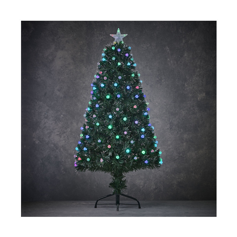 SAPIN FIBRE OPTIQUE VERT GENOVA MULTICOL. 120CM - LUCA LIGHTING