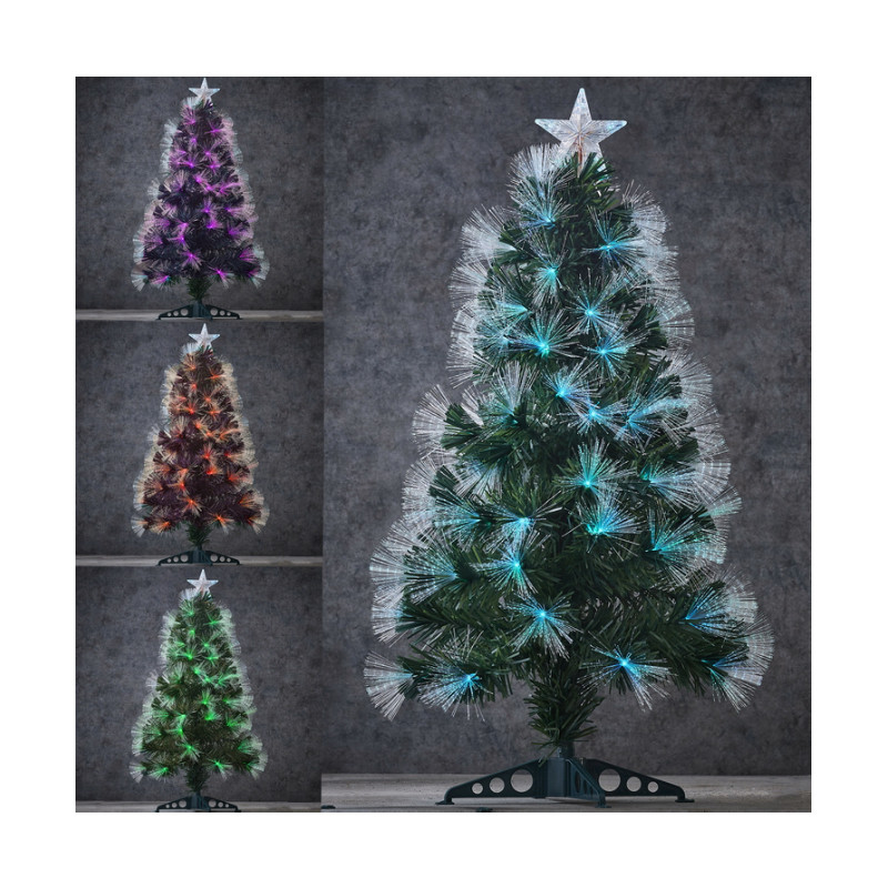 SAPIN FIBRE OPTIQUE VERT HIGHLAND MULTICOL. 90CM - LUCA LIGHTING