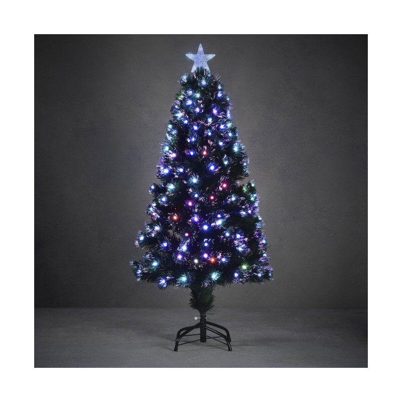 SAPIN FIBRE OPTIQUE VERT ABBEY MULTICOL. 120CM - LUCA LIGHTING