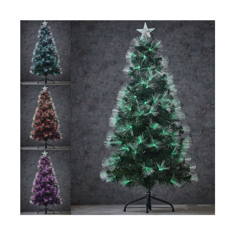 SAPIN FIBRE OPTIQUE VERT HIGHLAND MULTICOL. 150CM - LUCA LIGHTING