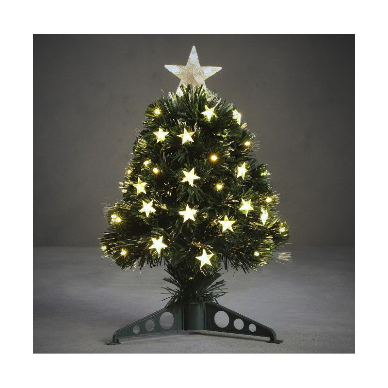 SAPIN FIBRE OPTIQUE VERT MERCURY BLANC 45CM - LUCA LIGHTING