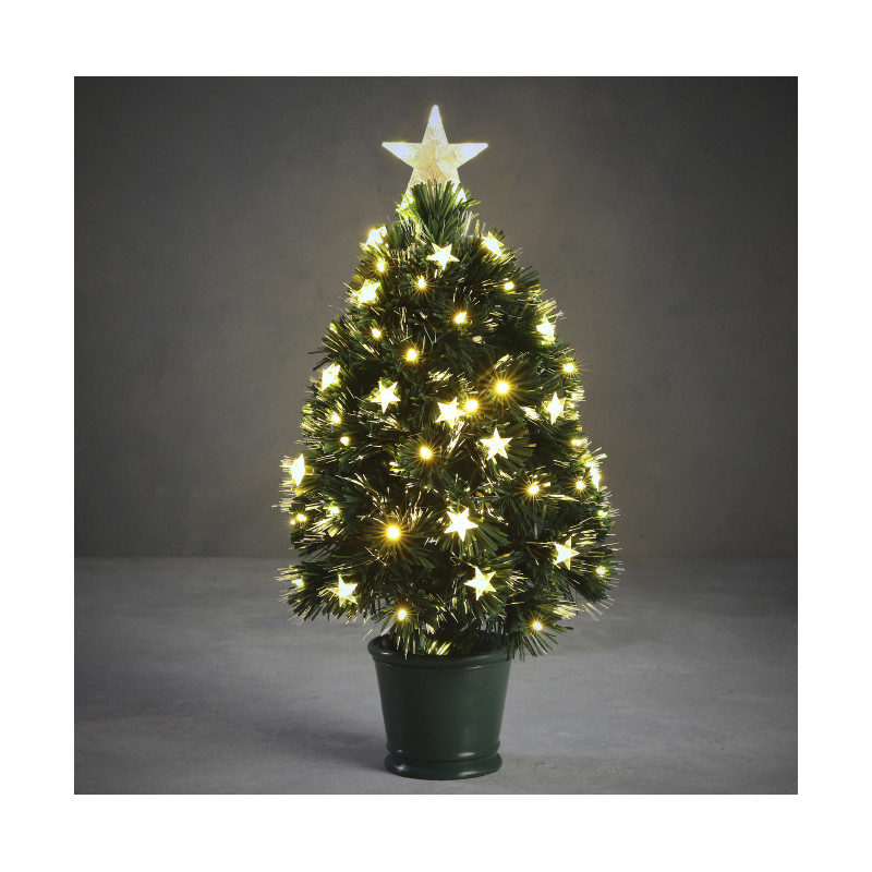 SAPIN FIBRE OPTIQUE VERT MERCURY BLANC 60CM - LUCA LIGHTING