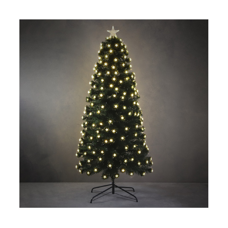 SAPIN FIBRE OPTIQUE VERT MERCURY BLANC 180CM - LUCA LIGHTING