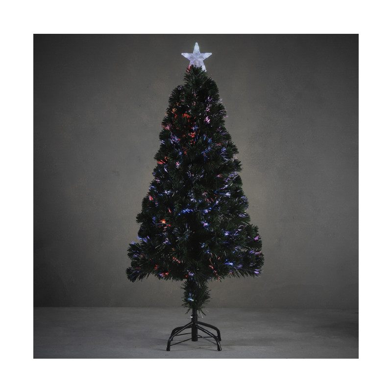 SAPIN FIBRE OPTIQUE VERT STRATTON MULTICOL. 150CM- LUCA LIGHTING