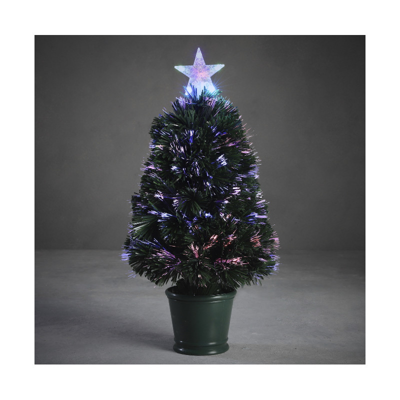 SAPIN FIBRE OPTIQUE VERT STRATTON MULTICOL. 60CM - LUCA LIGHTING