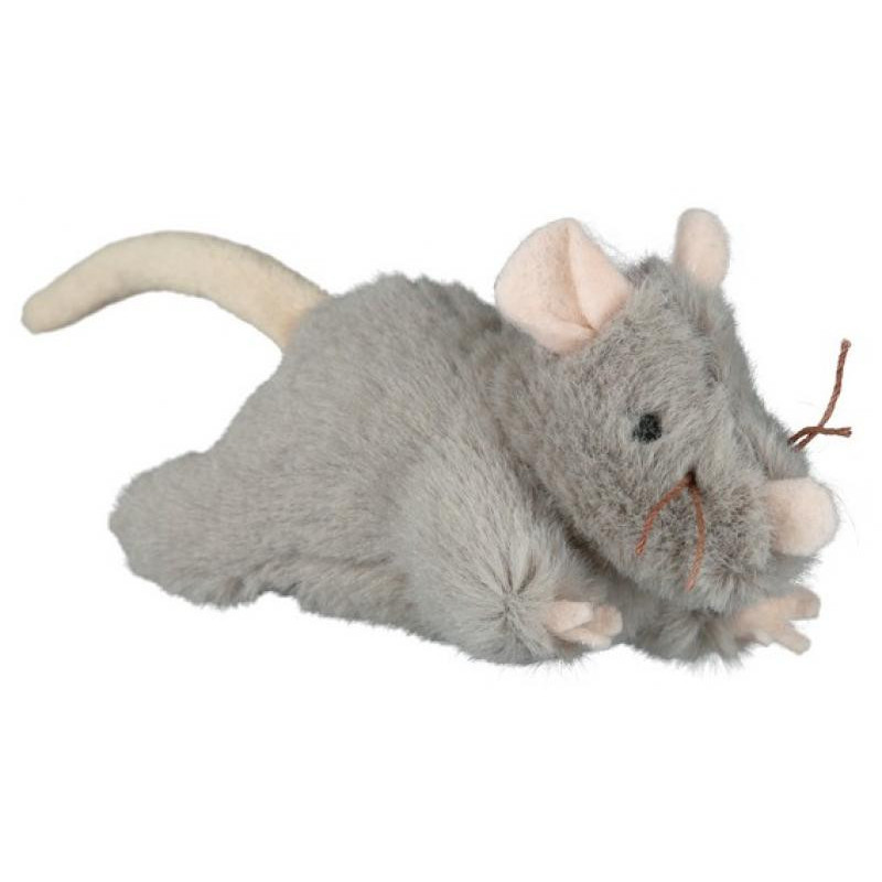 Souris peluche avec son 15cm gris - TRIXIE 