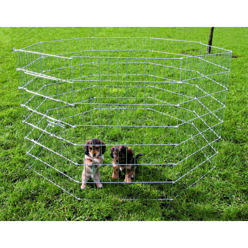 Enclos natura pour chiots galvanise ø154x91cm - TRIXIE 