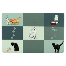 Patchwork set de table pour chats 44x28cm gris - TRIXIE 