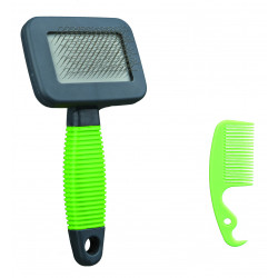 Brosse souple pour petits animaux 7x13cm vert - TRIXIE 