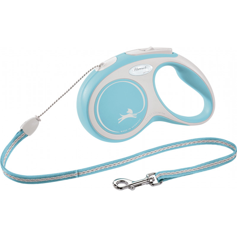 Laisse Flexi new comfort corde S: 5m bleu clair - TRIXIE 