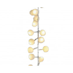 Guirlande lumineuse "pompons" grappe - 2 m - blanc chaud - LUMINEO 