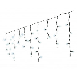 Guirlande stalactite H120cm 4 mètres effet chute de neige 480 LED blanc  froid câble blanc 230