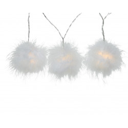 Guirlande LED boule plume 210cm-8l blanc chaud - LUMINEO 