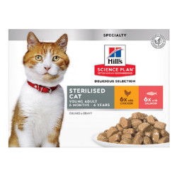 12 sachets repas pour chat stérilisé poulet et s - HILL'S 