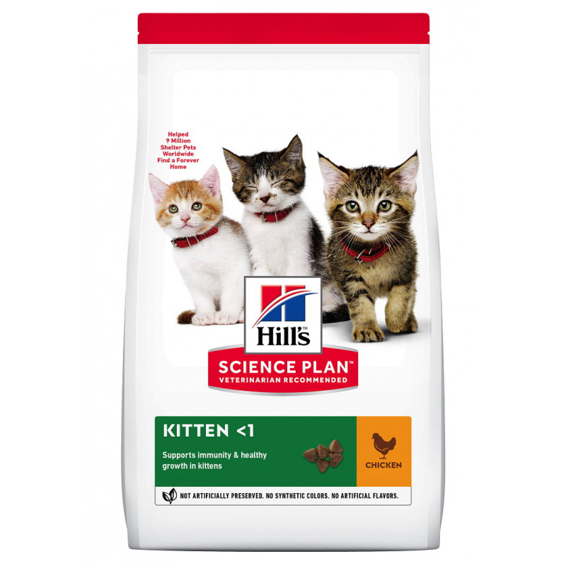 Croquettes pour chaton au poulet 3KG - HILL'S 