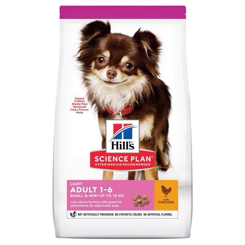 Croquettes light pour petit chien au poulet 1.5K - HILL'S 