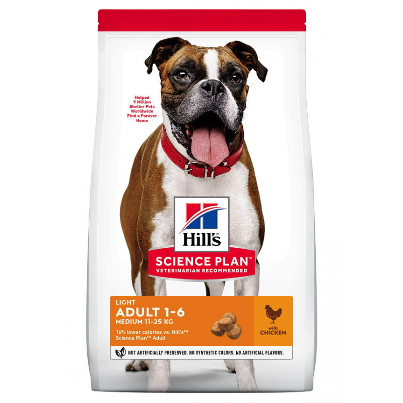 Croquettes light pour chien au poulet 2.5KG - HILL'S 