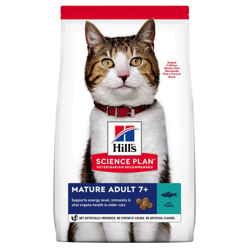 Croquettes pour chat âgé au thon 1.5KG - HILL'S 