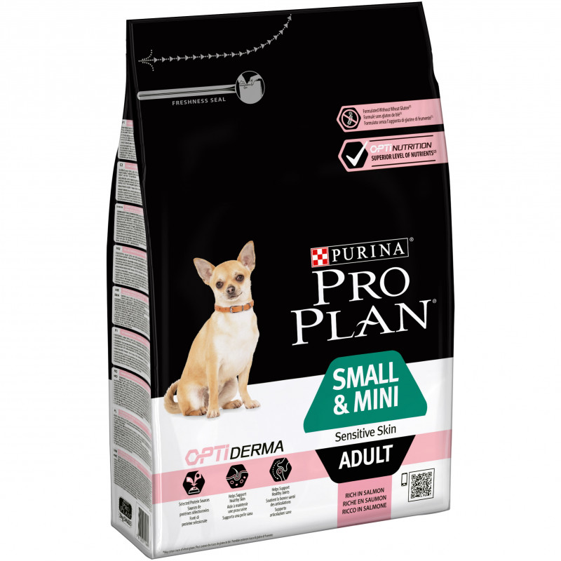 Croquettes small&mini adult sensitive saumon 3kg - PURINA 